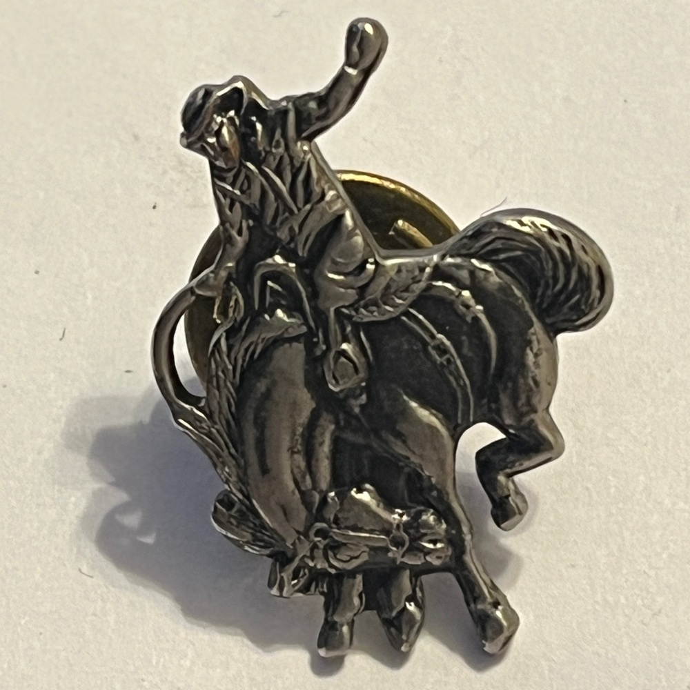 Silver Rodeo Cowboy Tie Pin - Picture 12 of 16